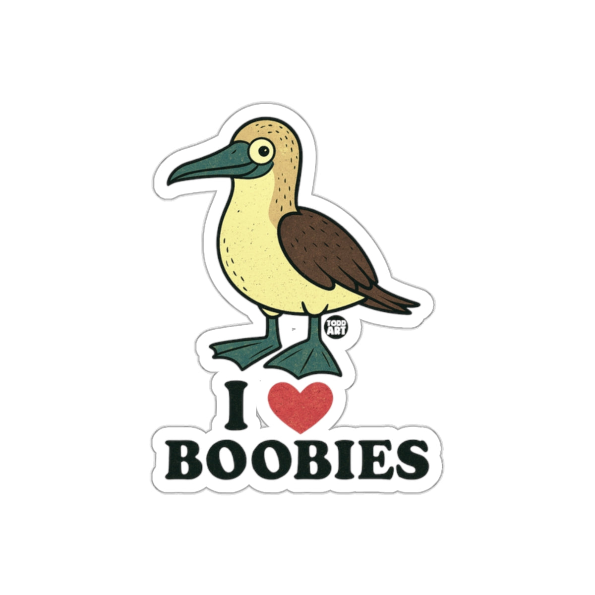 Funny I Love Boobies Bird Sticker for Decals