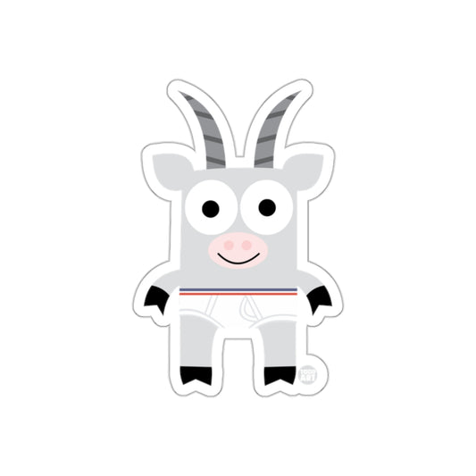 Cute Cartoon Goat with Striped Shirt Sticker
