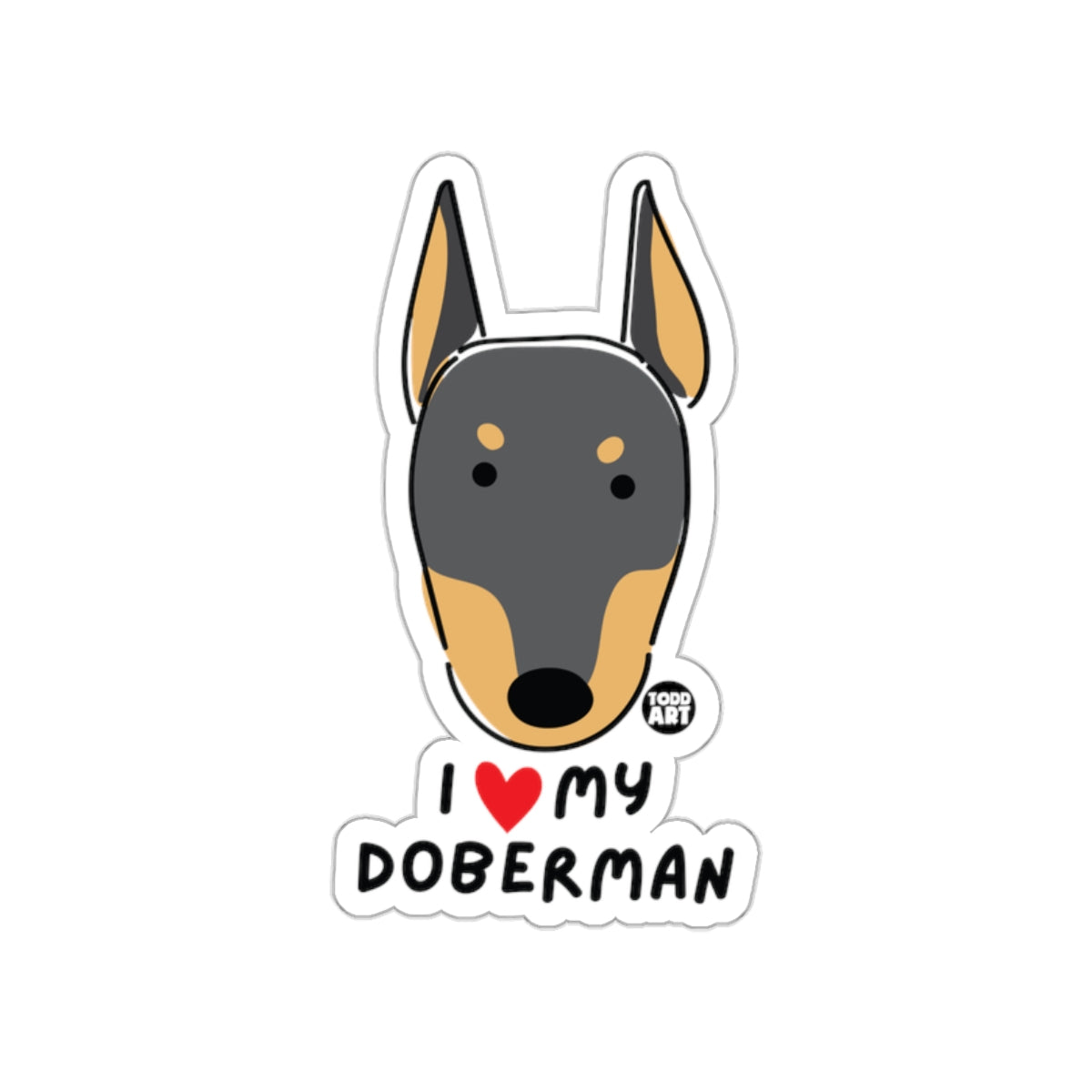 I Love My Doberman Dog Breed Stickers Decal Art