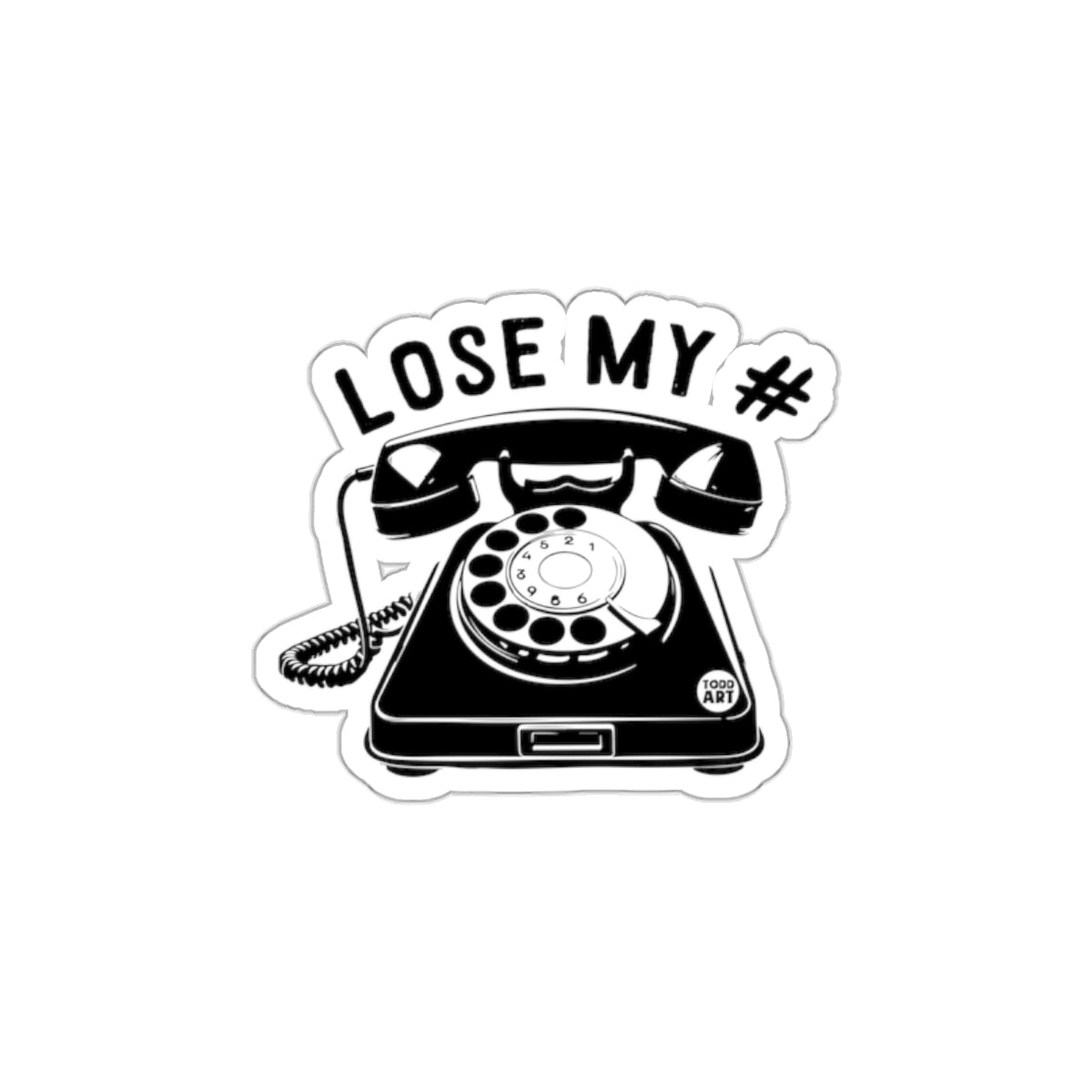 Lose My Number Retro Telephone Design Sticker