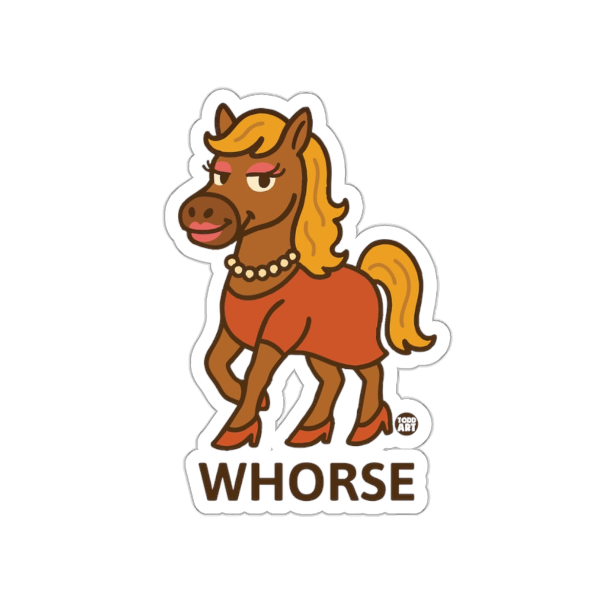 Cartoon Horse with Funny Text Sticker Product