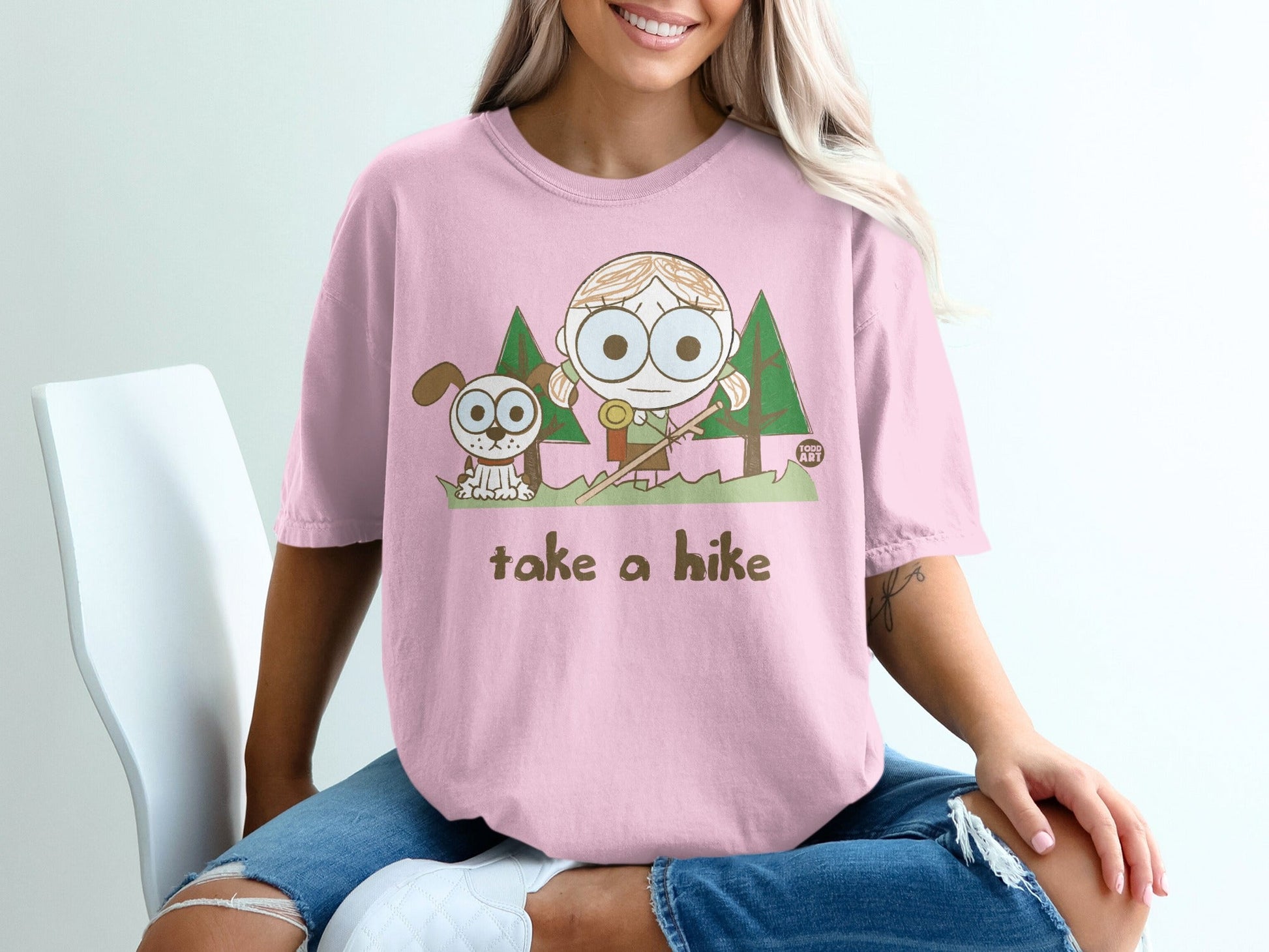 Cute Cartoon Take a Hike Graphic Tee Shirt