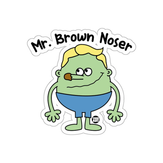 Mr. Brown Noser Cartoon Character Sticker