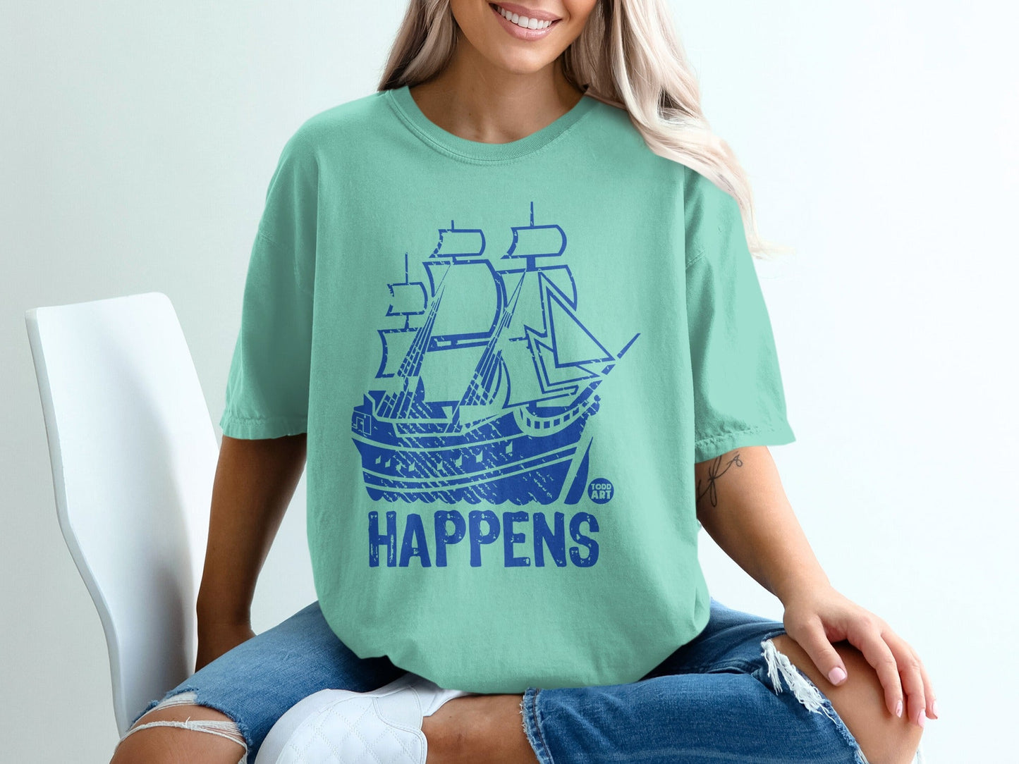 Ship Happens Graphic T-Shirt with Ship Design