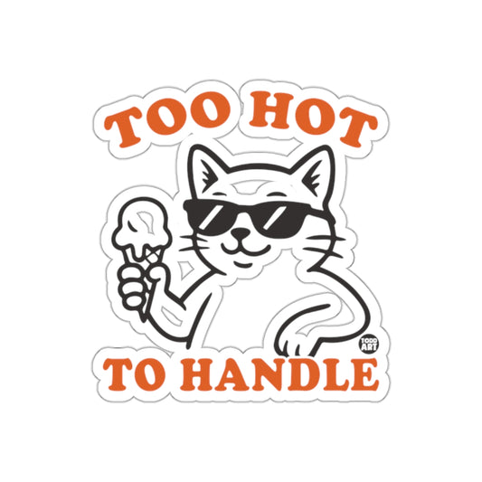 Too Hot To Handle Cat with Ice Cream Sticker