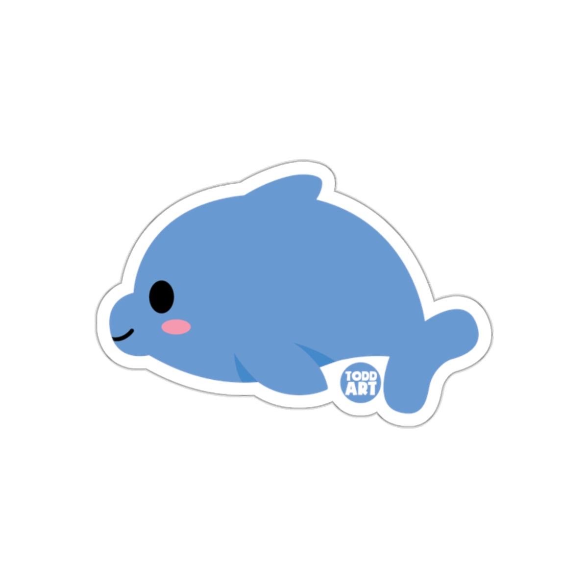 Cute Blue Whale Illustration Todd Art Sticker Decal
