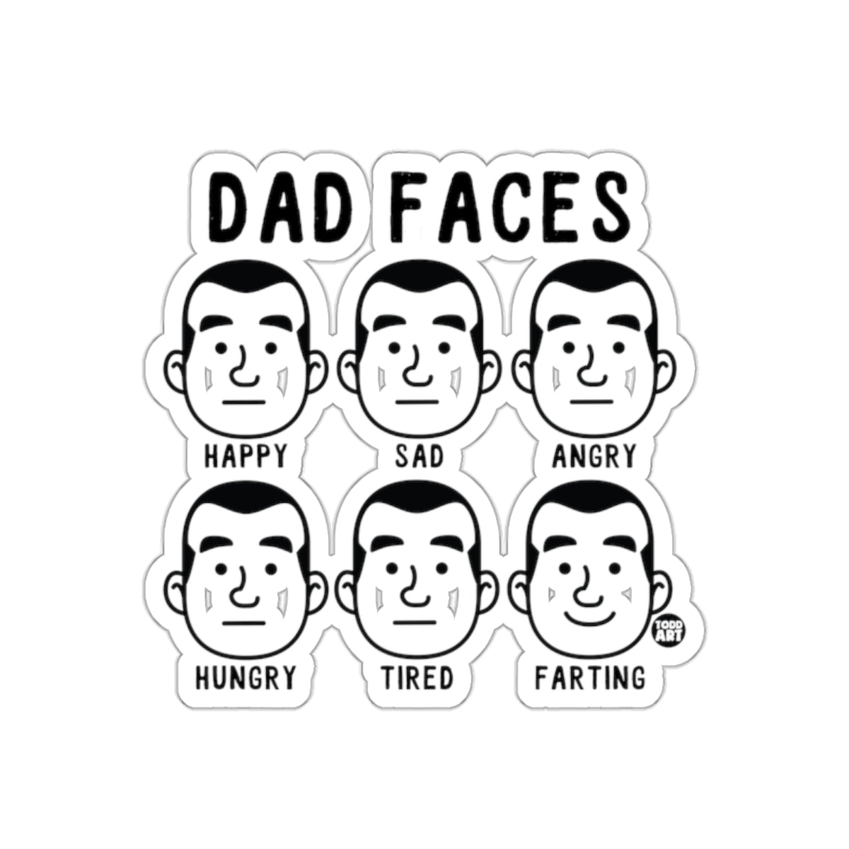 Dad Faces Funny Cartoon Expressions Sticker