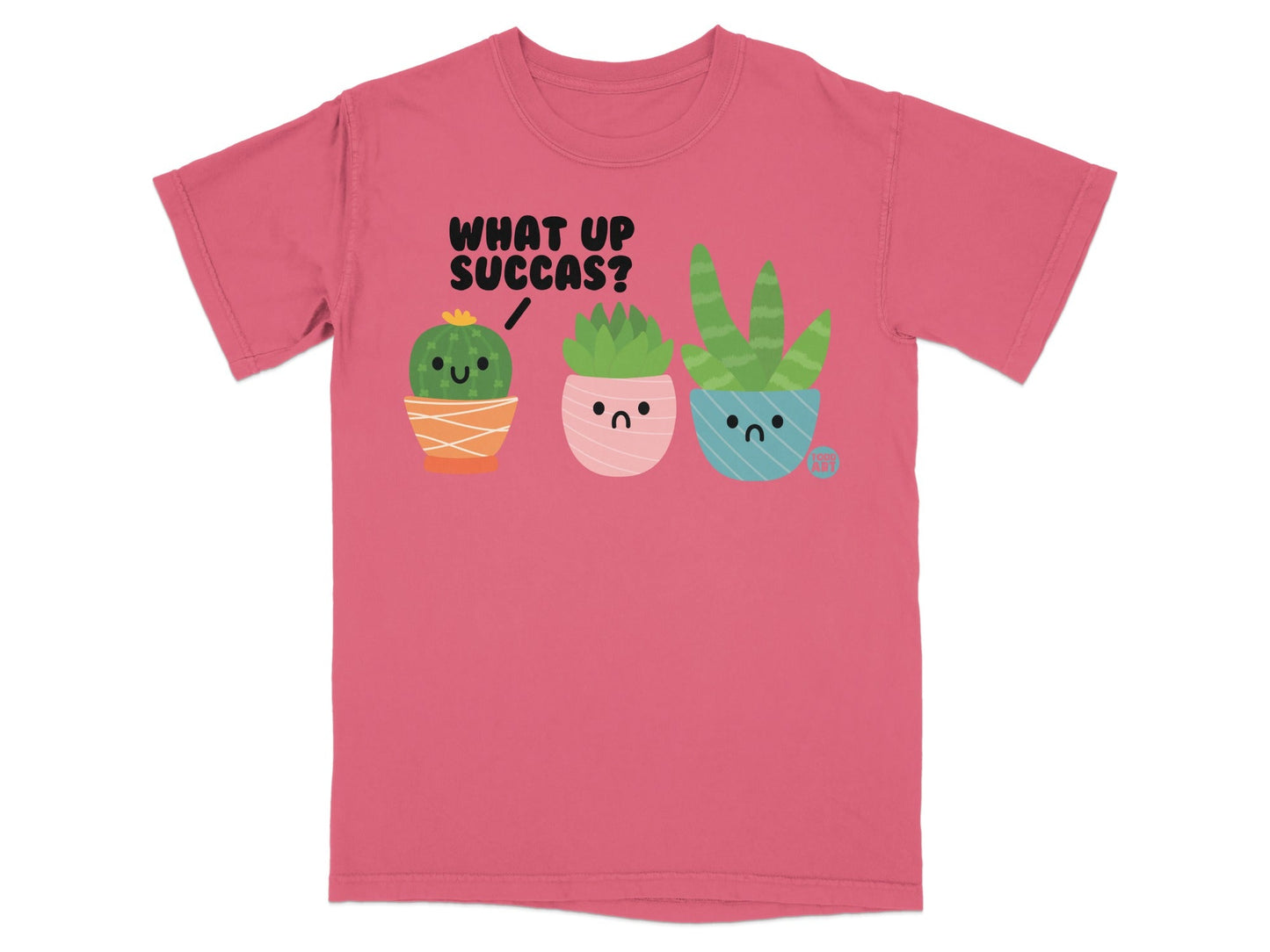 What Up Succas Graphic Print Cute Cactus T-Shirt