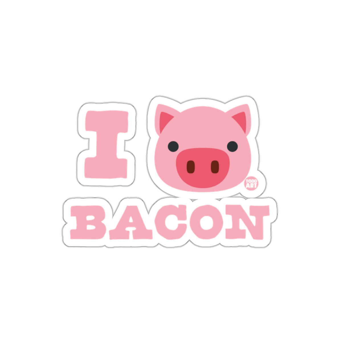 I Love Pig Cute Bacon Graphic Funny Animal Design Stickers