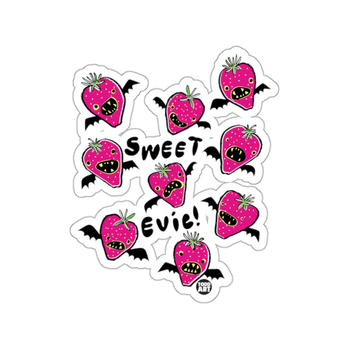 Sweet and Evil Strawberry Bats Sticker Pack