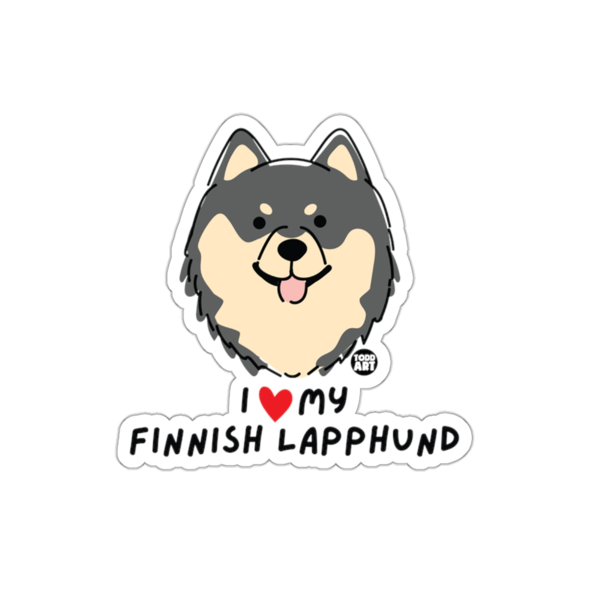 I Love My Finnish Lapphund Sticker Adorable Dog Lover