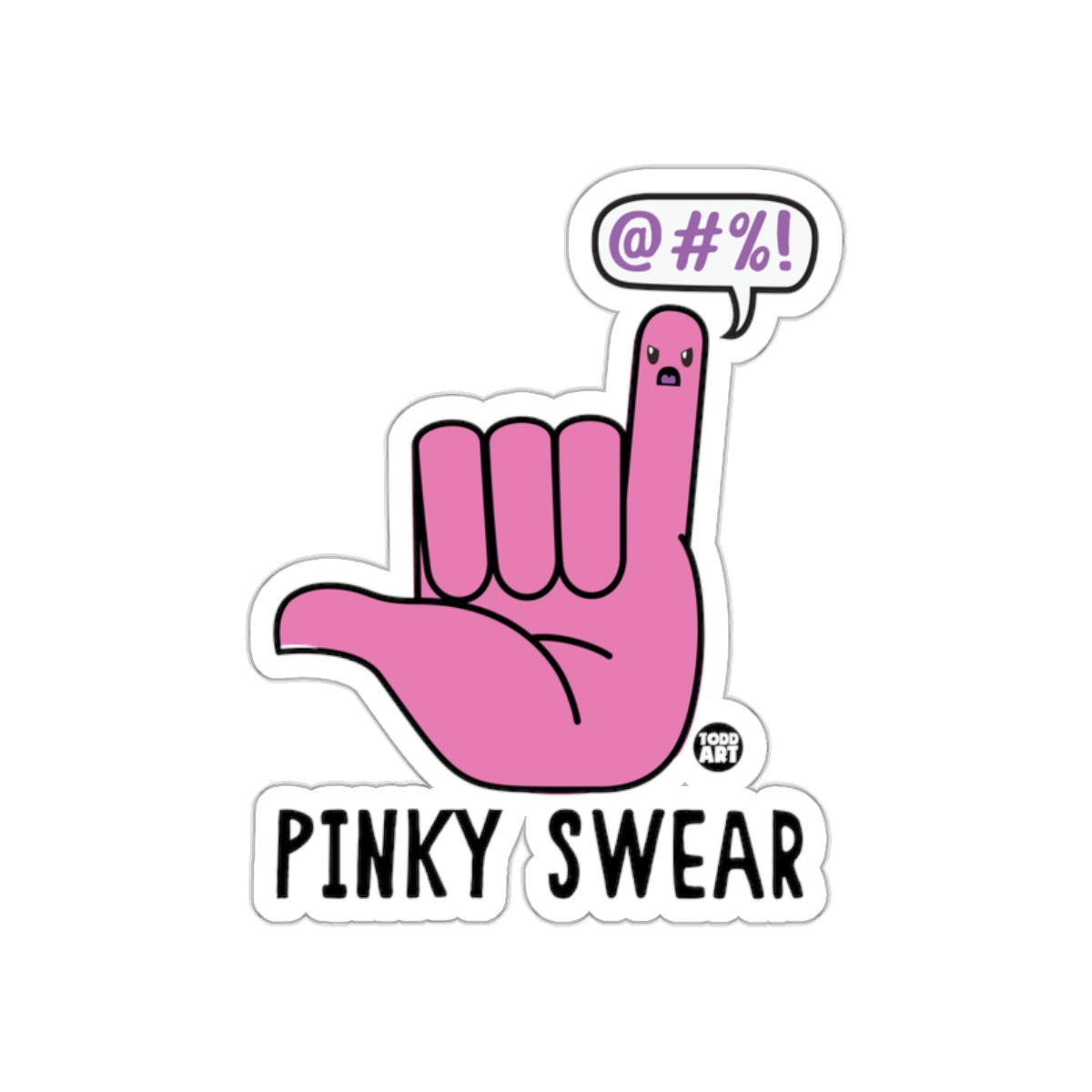 Pinky Swear Cartoon Hand Gesture Sticker