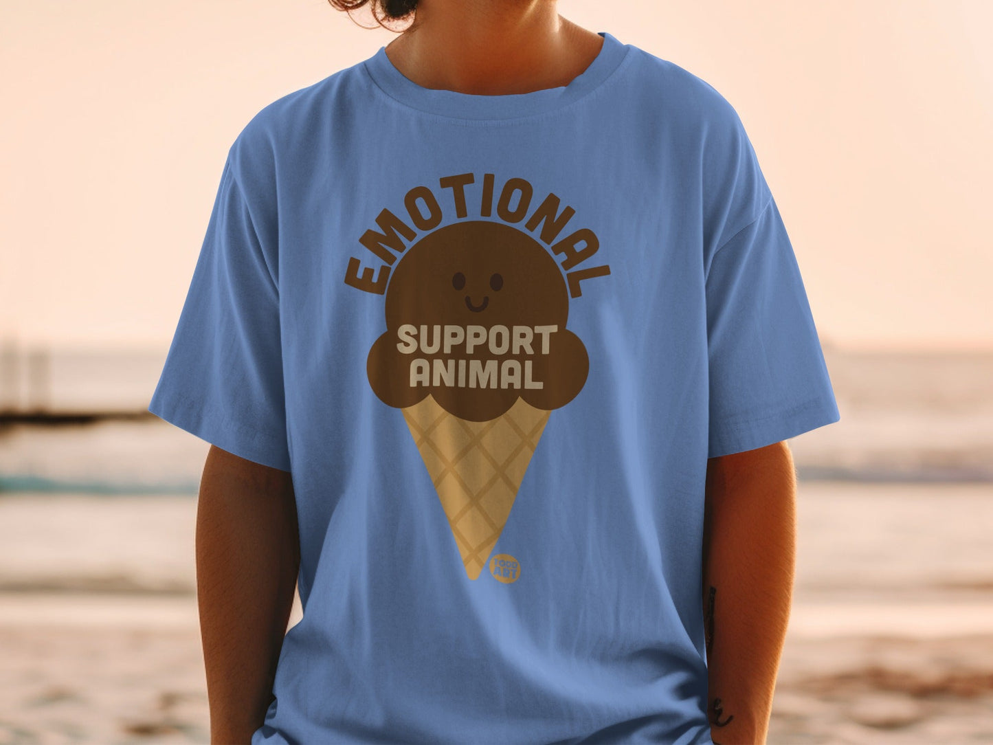 Emotional Support Animal Ice Cream Design T-Shirt