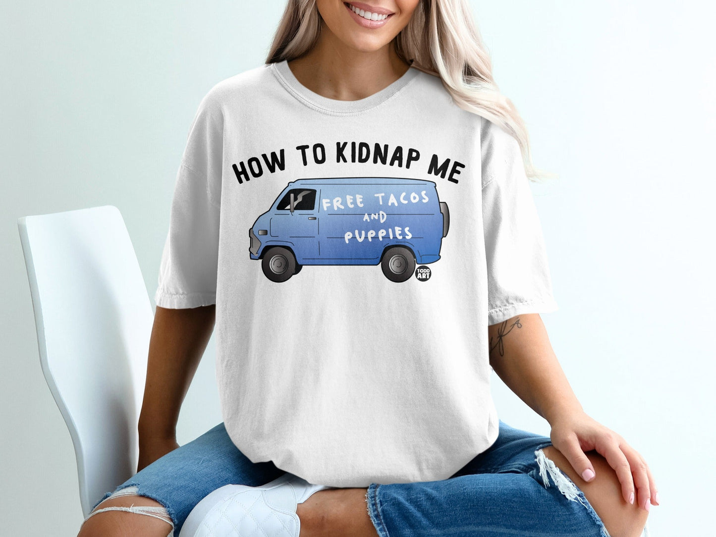How to Kidnap Me Tacos and Puppies Funny T-Shirt