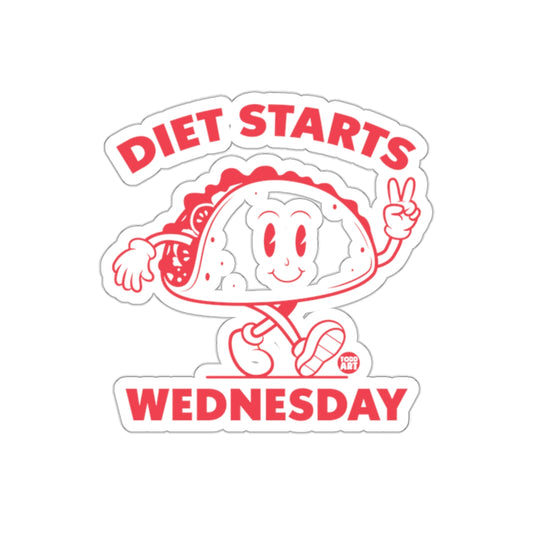 Diet Starts Wednesday Taco Design Sticker