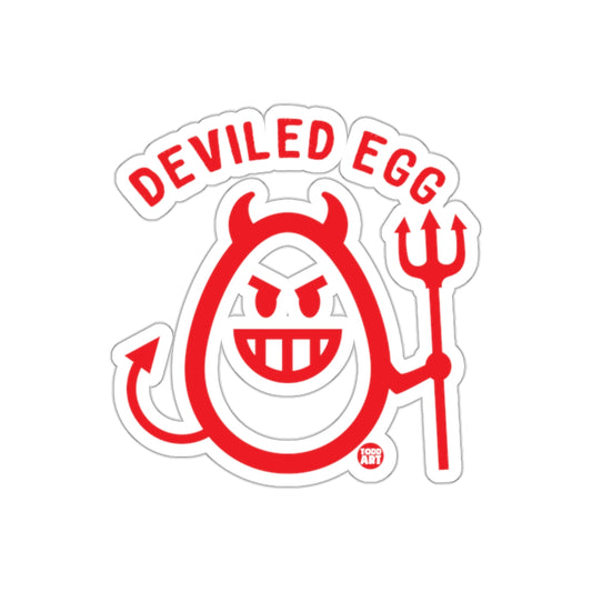Funny Deviled Egg Sticker with Devil Face Design