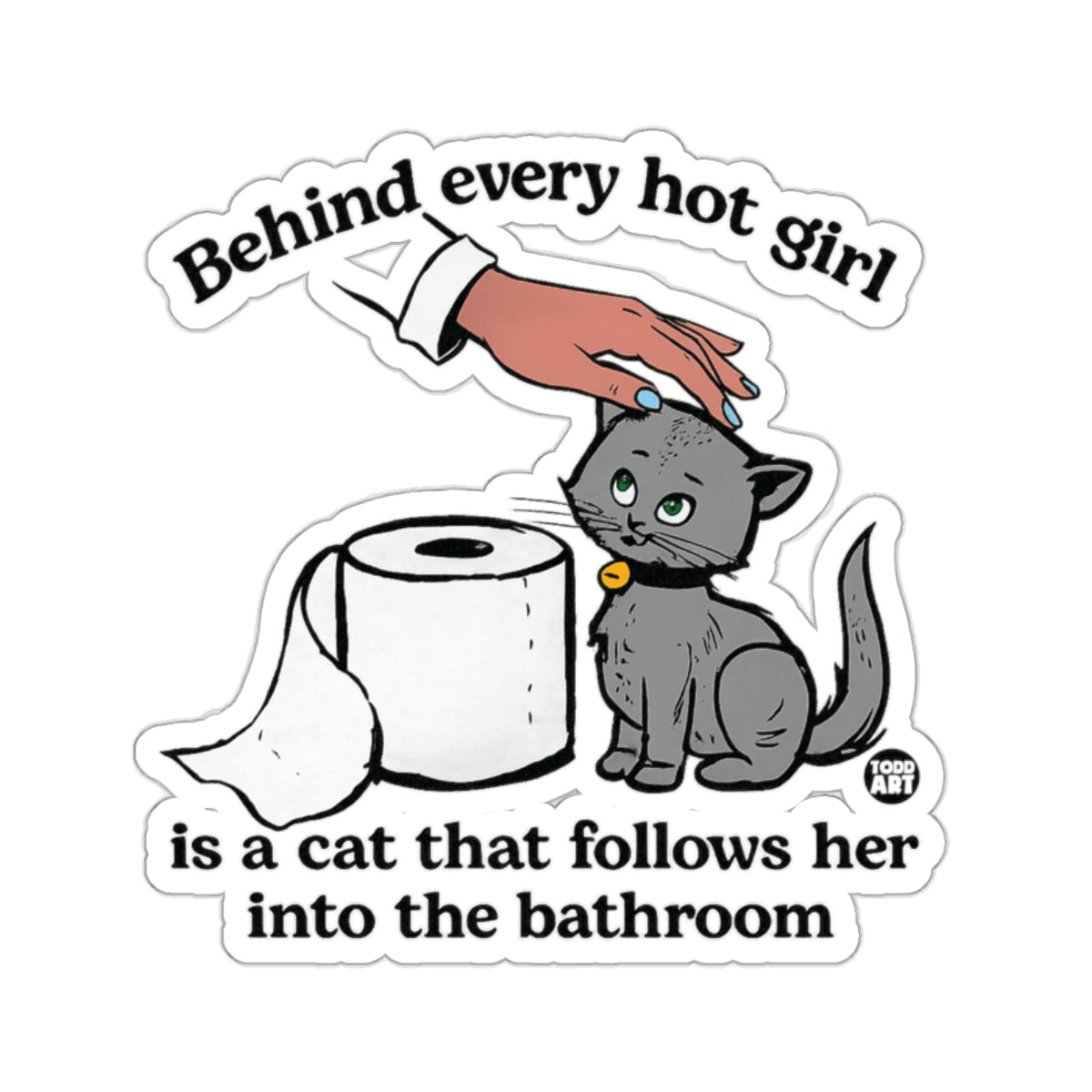 Behind every hot girl cat follows into bathroom 