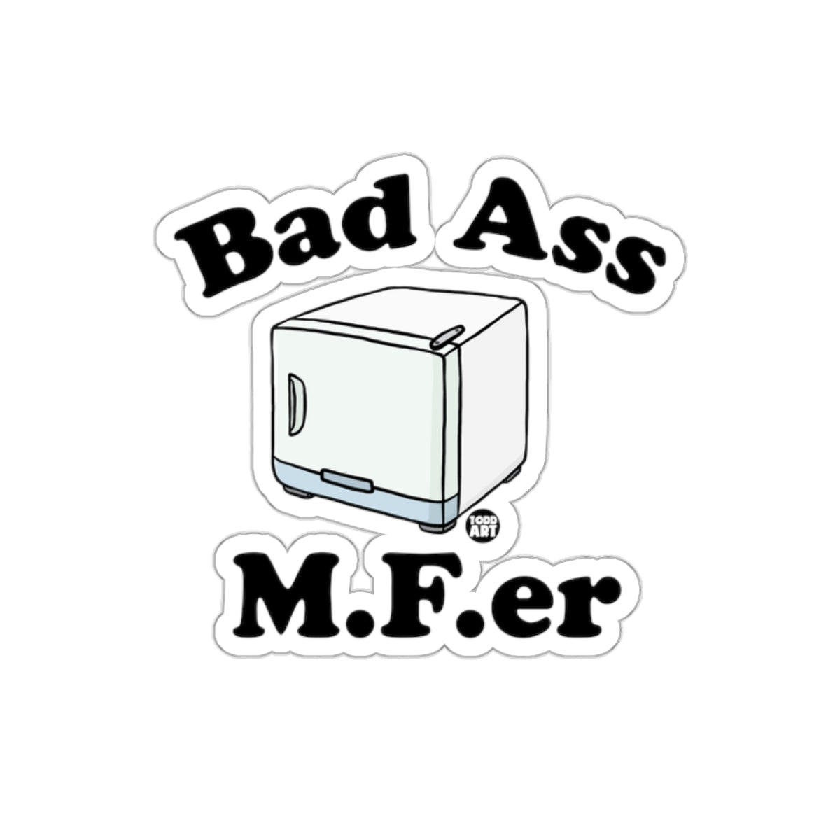 Bad Ass MFer Retro Refrigerator Design Sticker