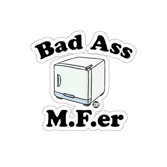 Bad Ass MFer Retro Refrigerator Design Sticker