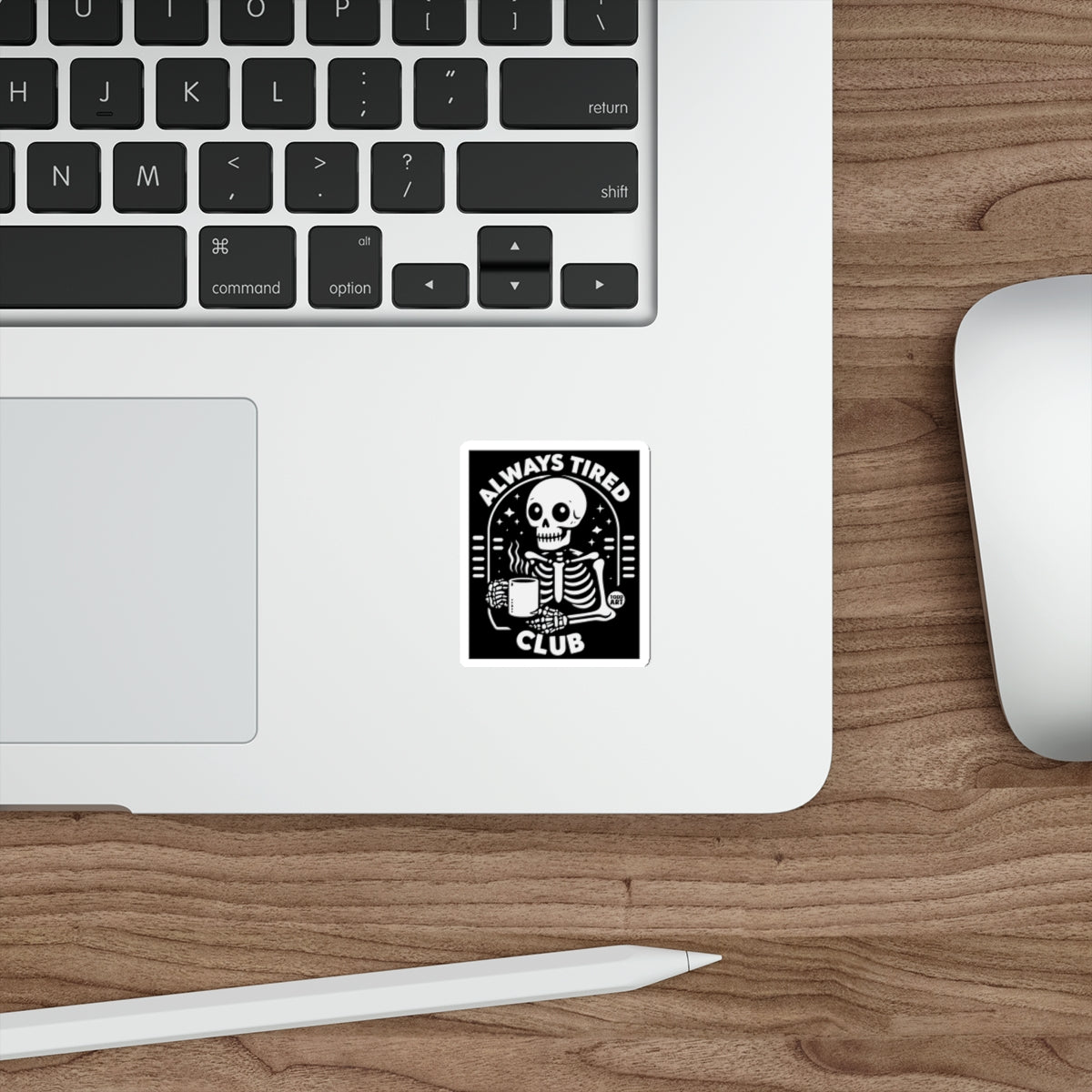 Always Tired Club Skeleton Coffee Decal 