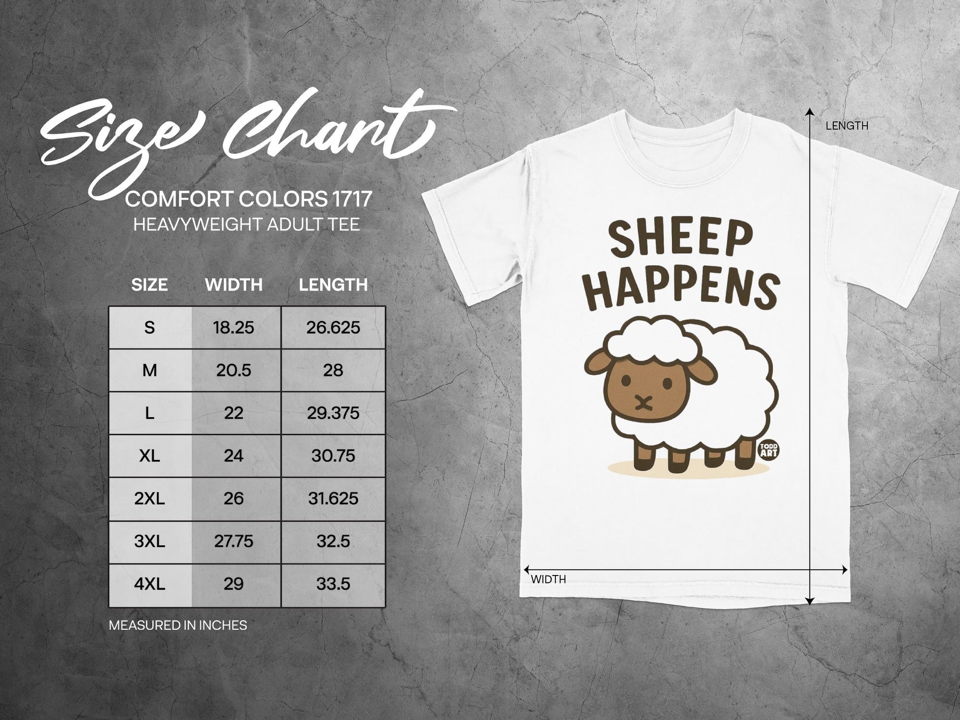 Sheep Happens Heavyweight Adult Tee Shirt Product