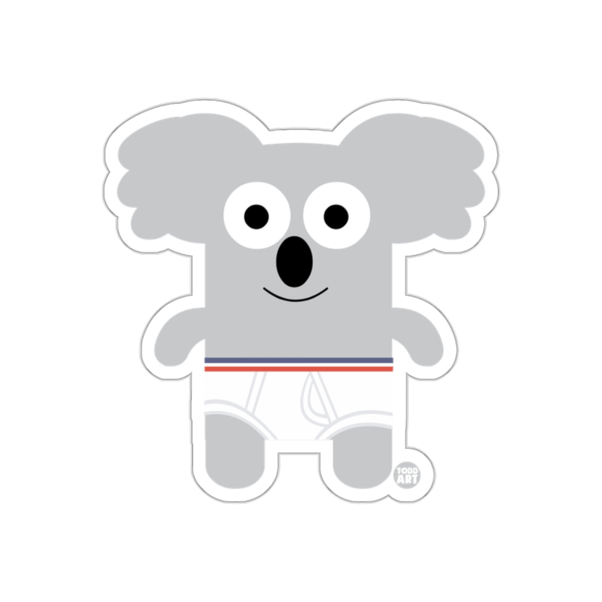 Cute Koala Character with Underwear Sticker