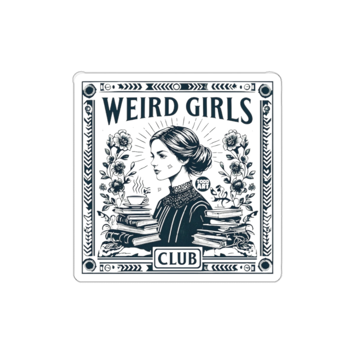 Weird Girls Club Vintage Artistic Design Sticker