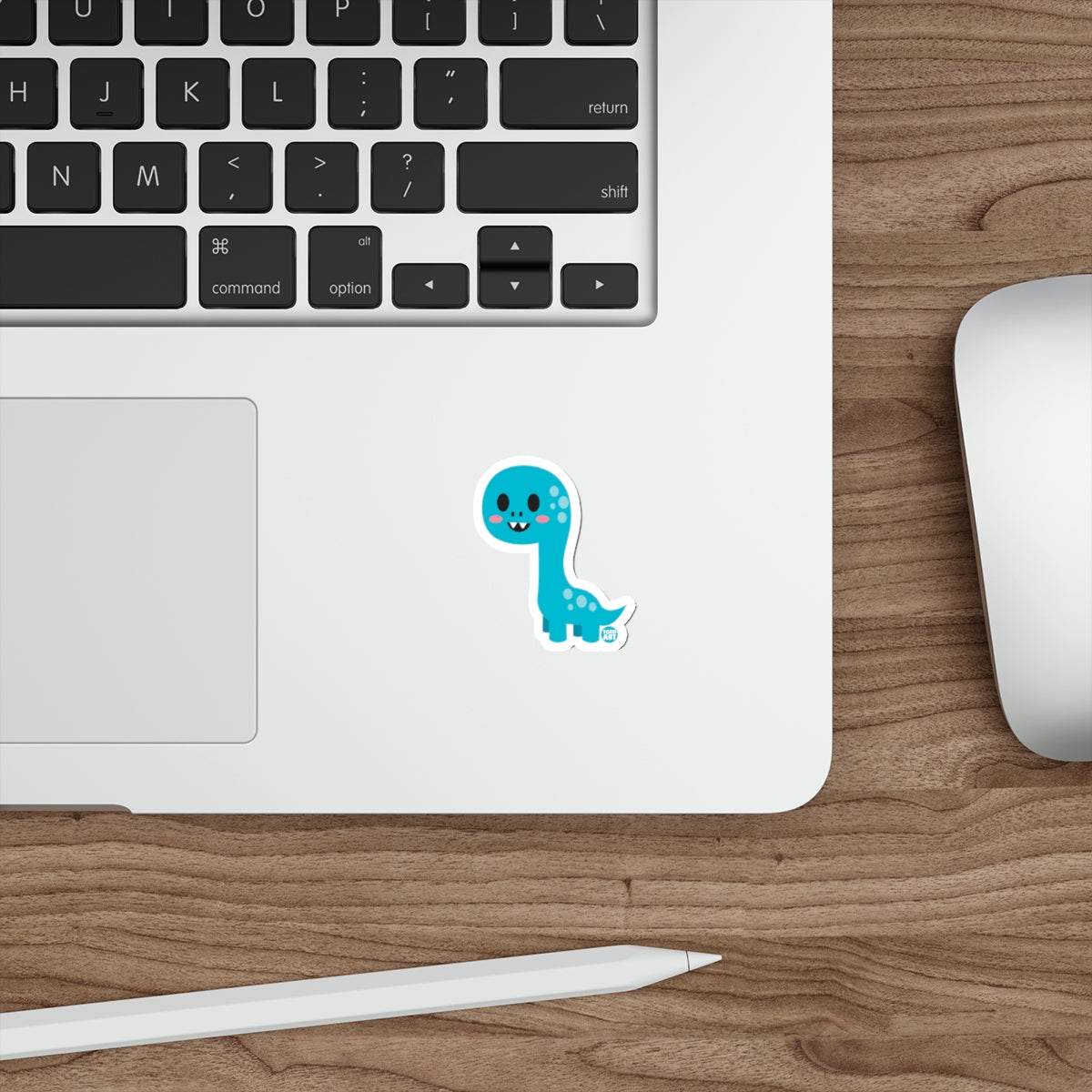 Cute Blue Dinosaur Cartoon Sticker for Laptops and Notebooks