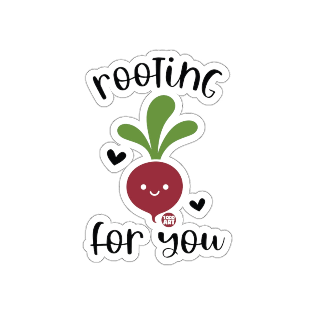 Rooting For You Cute Radish Sticker