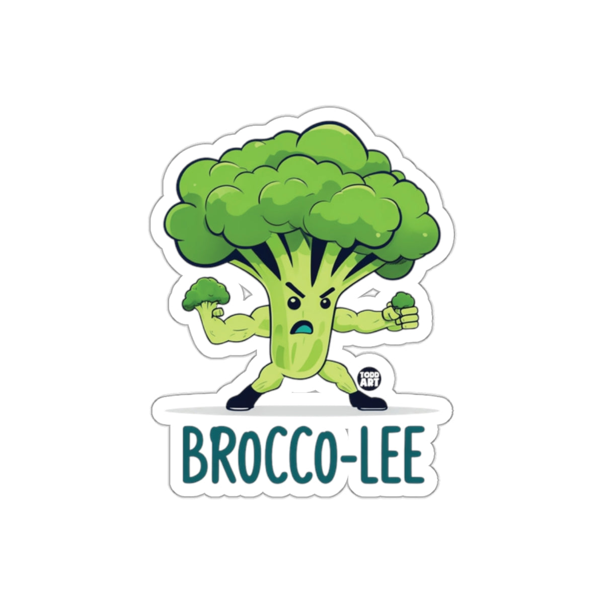 Brocco-Lee Funny Broccoli Character Sticker