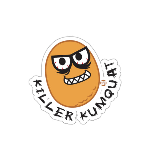 Killer Kumquat Sticker with Angry Face Design