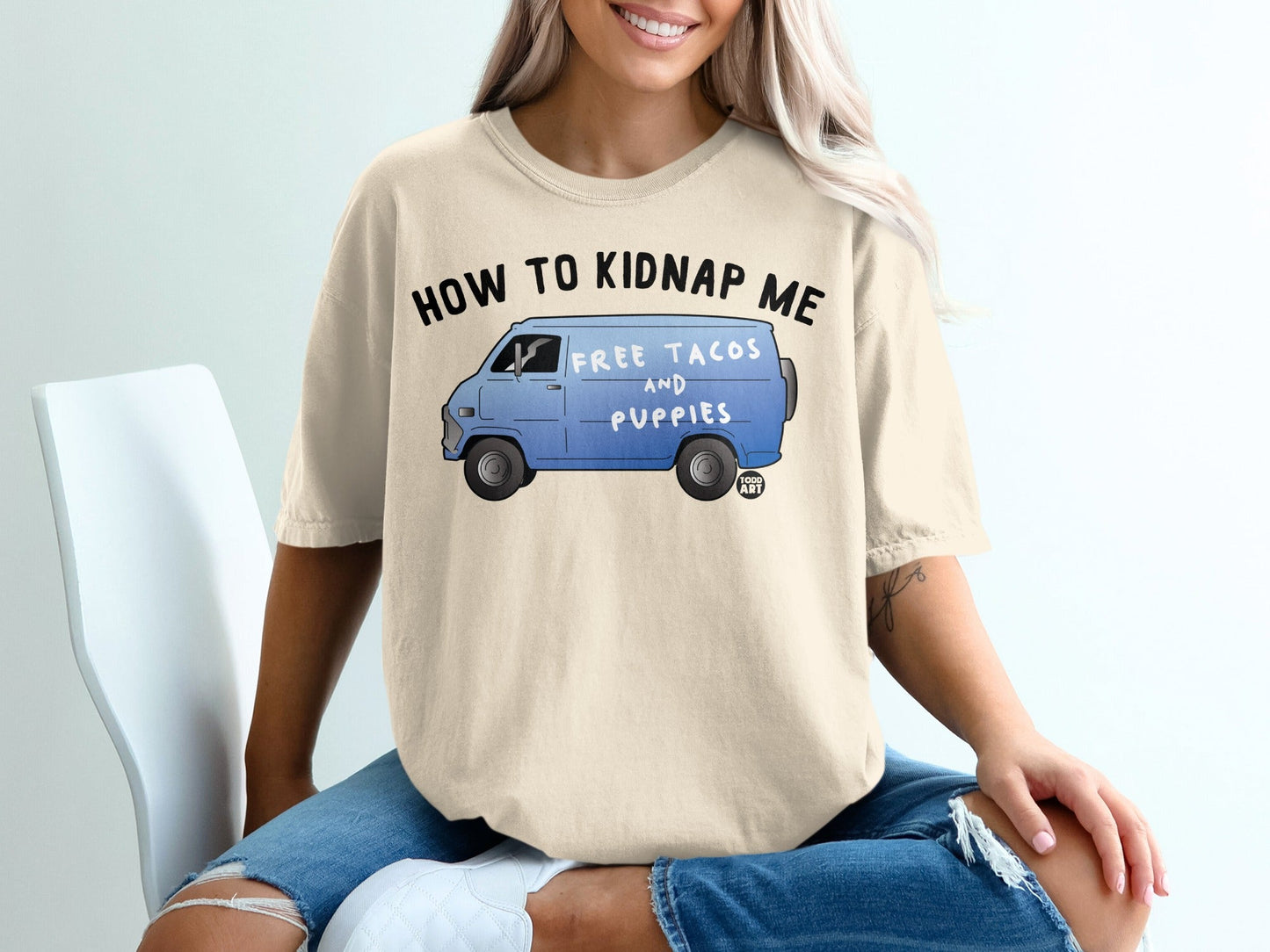 How to Kidnap Me Free Tacos And Puppies Graphic Tee