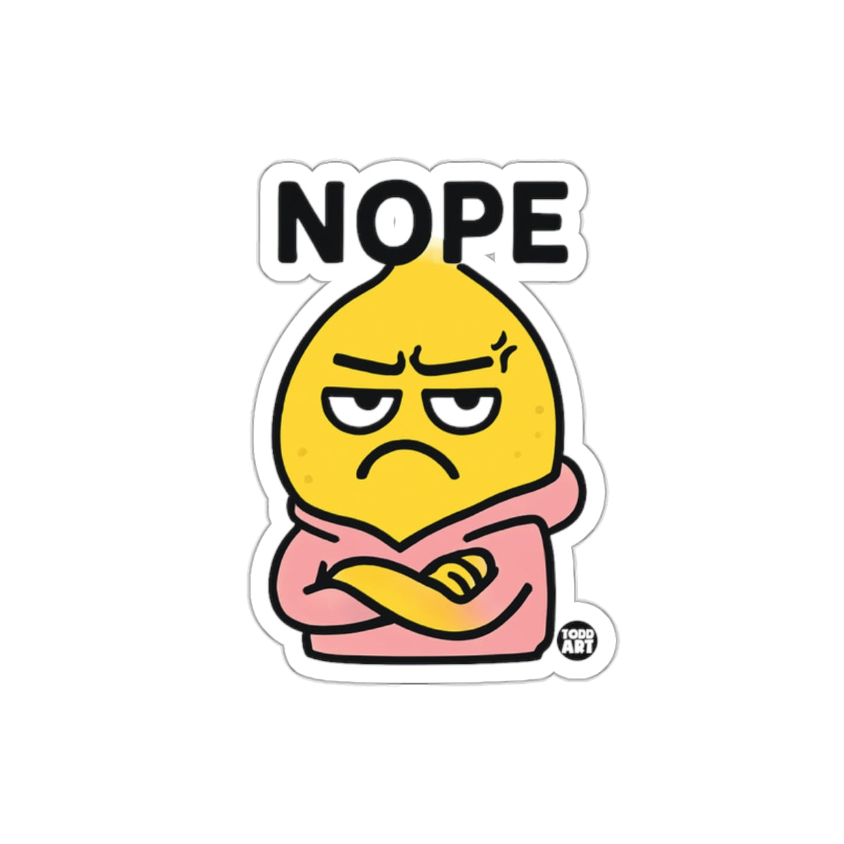 Grumpy Lemon with Nope Expression Sticker Product