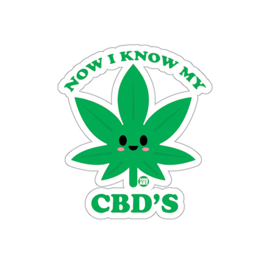 Now I Know My CBD's Fun Cannabis Leaf Sticker