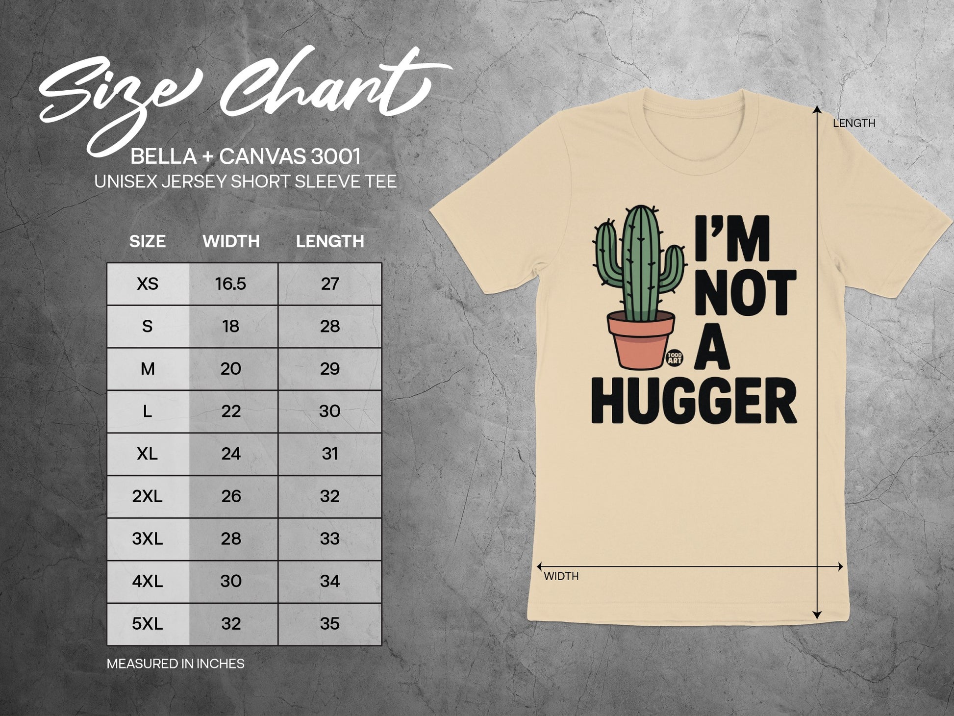 I'm Not A Hugger Cactus Unisex Jersey Short Sleeve Tee