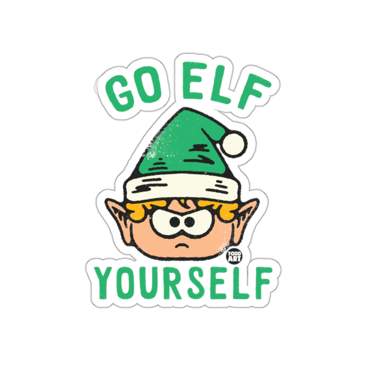 Go Elf Yourself Funny Christmas Sticker Holiday