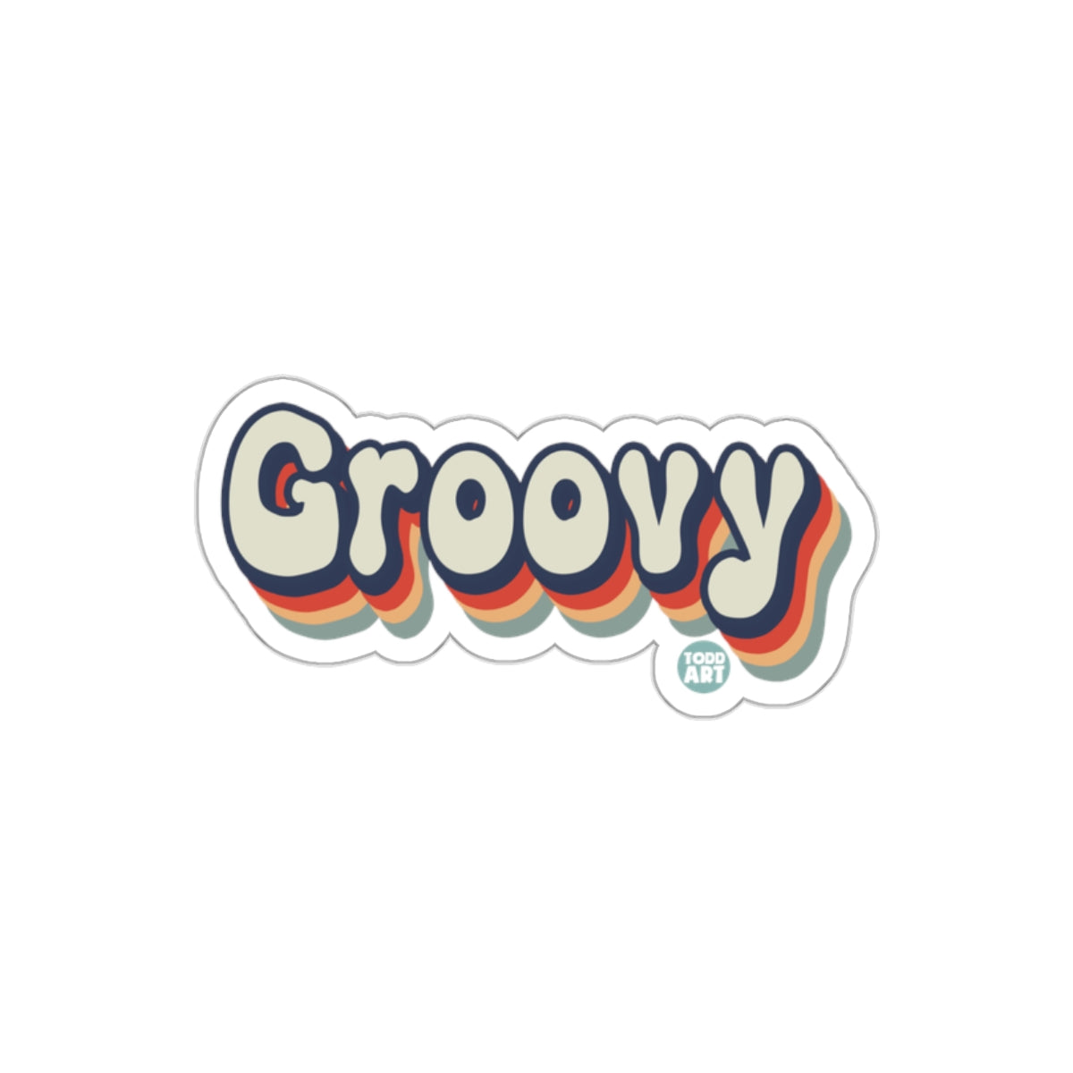Retro Groovy Text Design Sticker for Your Collection