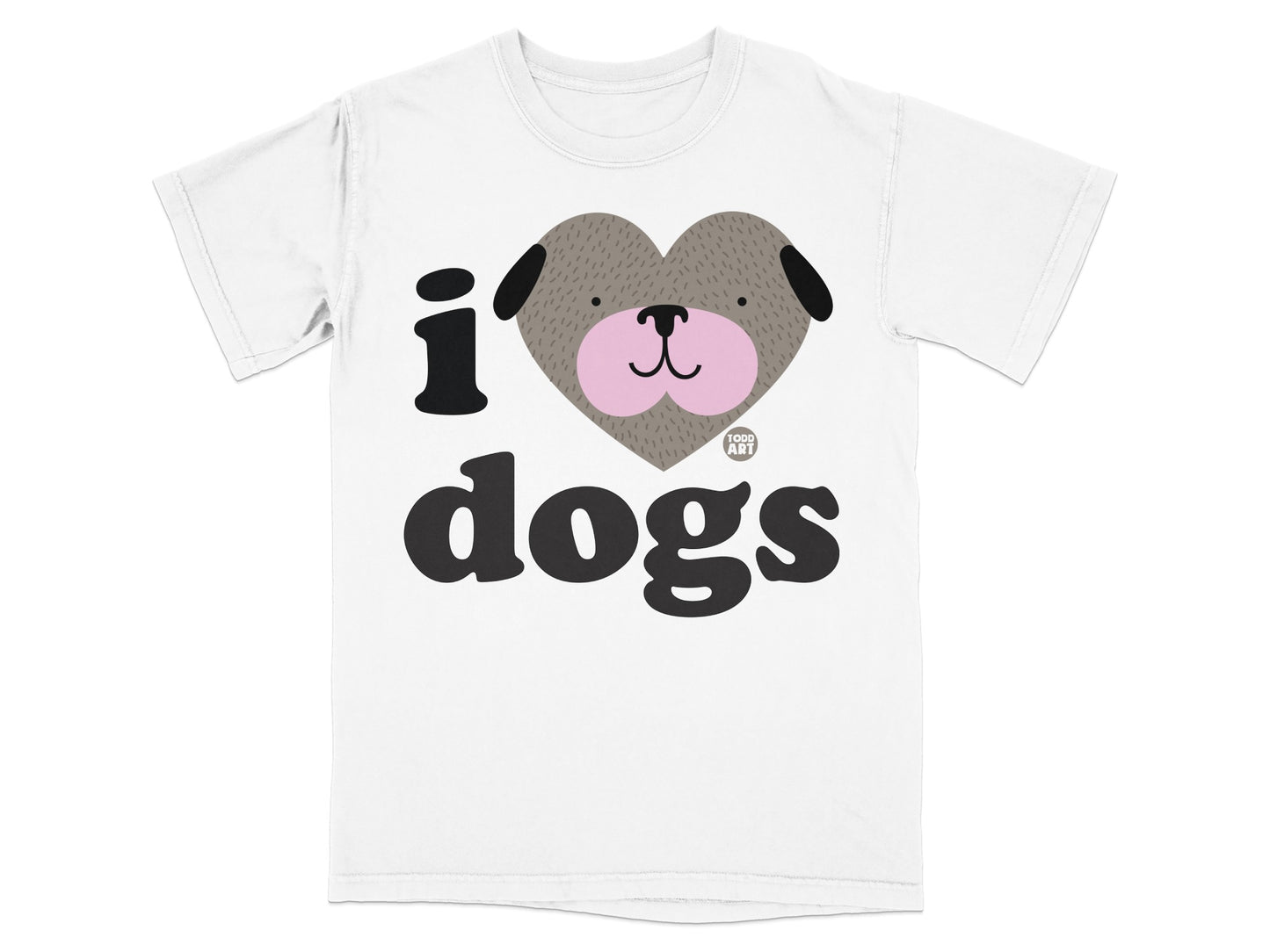 I Heart Dogs Cute Graphic Short-Sleeve T-Shirt