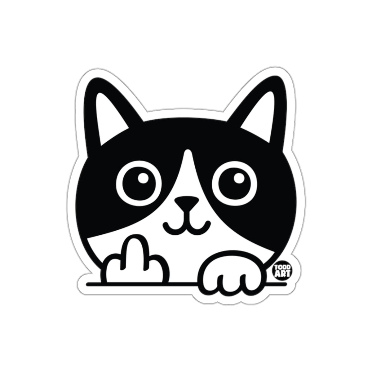 Naughty Kitty Cute Cat With Attitude Funny Animal Stickers