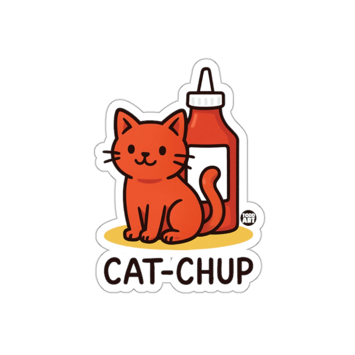 Cute Cat-Chup Artwork Funny Pun for Cats and Ketchup Lovers Stickers