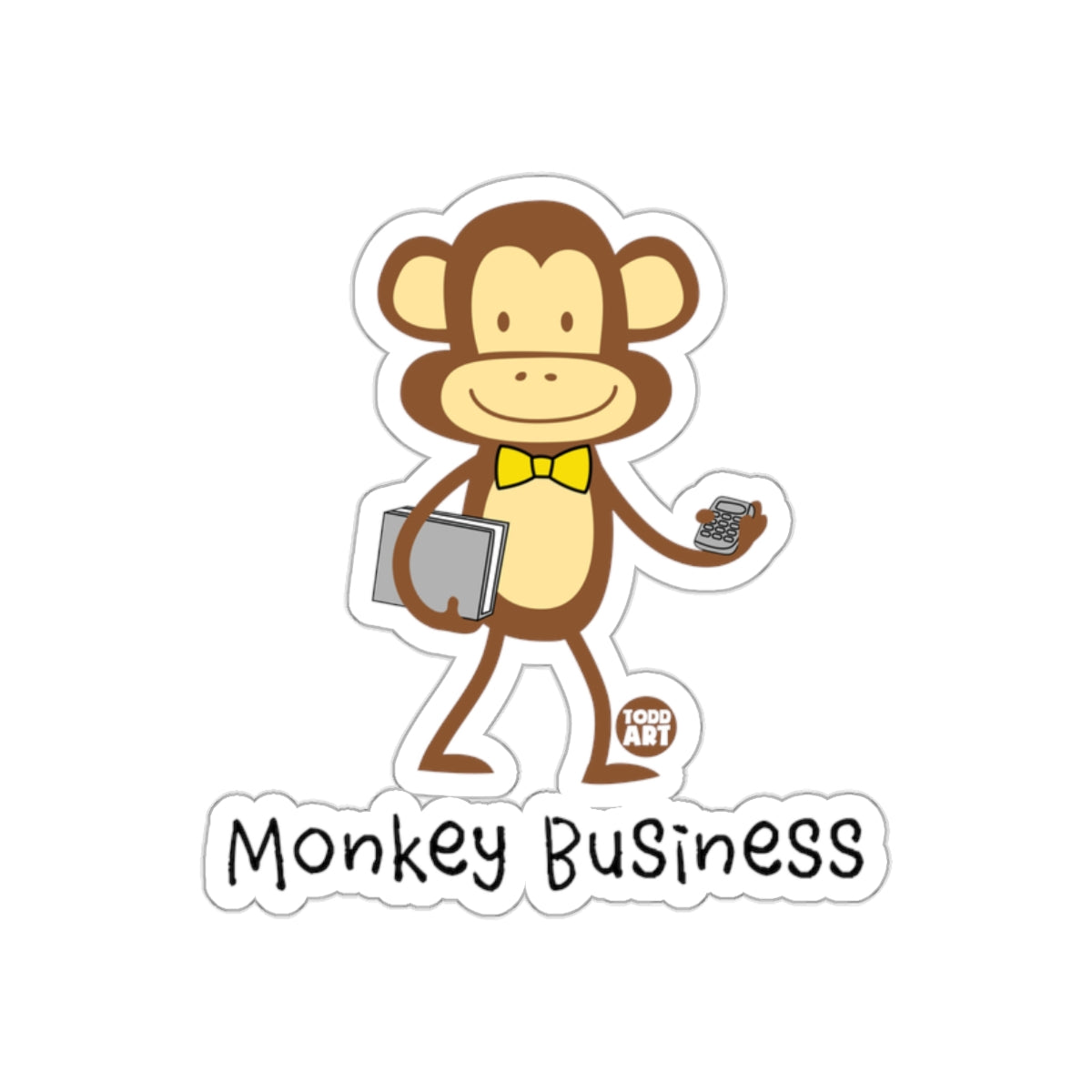 Monkey Business Cartoon Character Sticker Design
