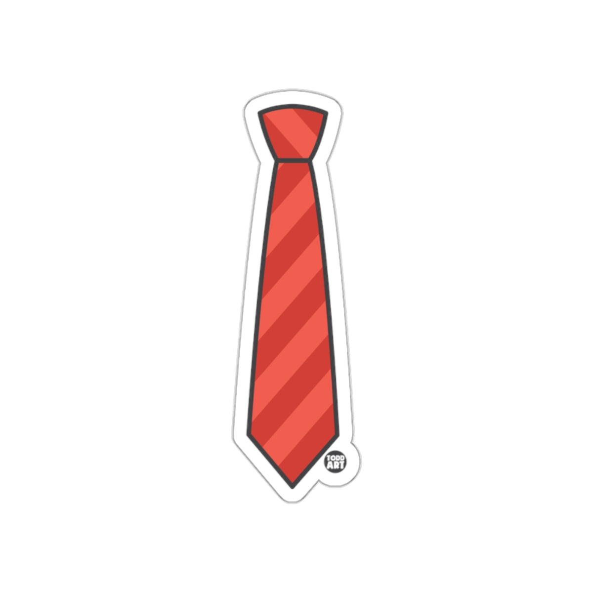 Red Striped Necktie Design Stickers for Any Surface