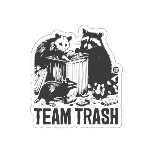 Team Trash Funny Animals with Bin Graphic Artwork Stickers