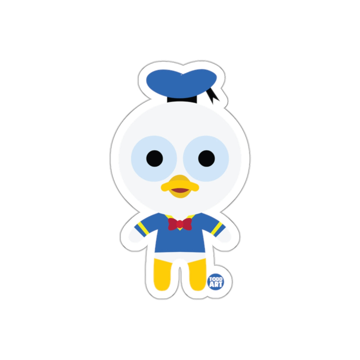 Cute Cartoon Duck in Blue Outfit Sticker Product