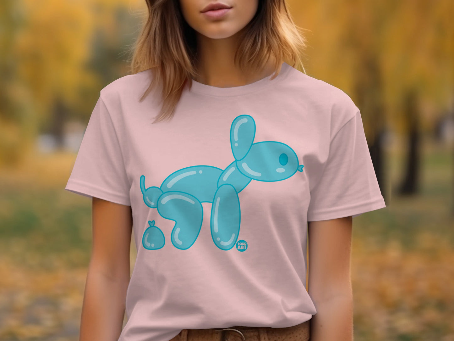 Cute Balloon Animal Graphic Design T-shirt