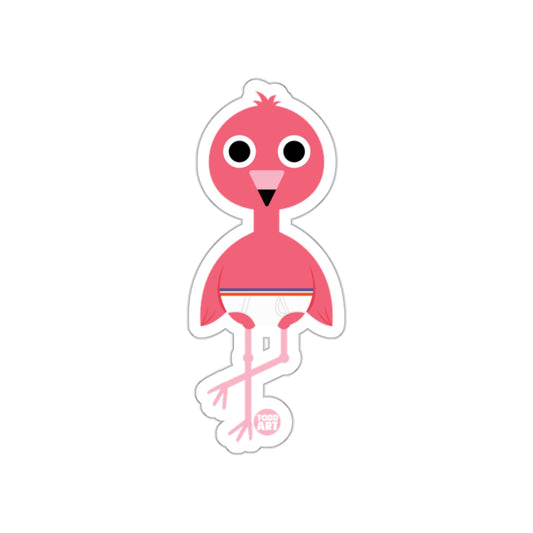 Cheerful Pink Bird Character Sticker Product