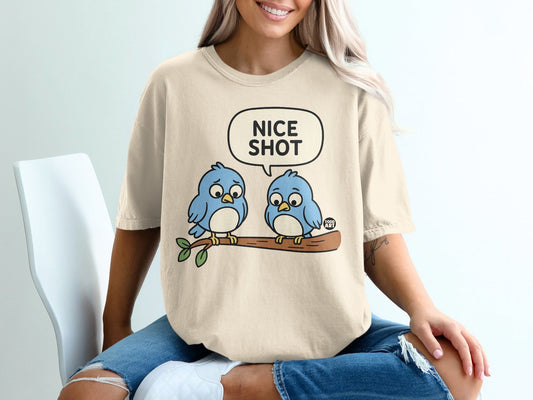 Funny Cartoon Birds Nice Shot Graphic T-Shirt