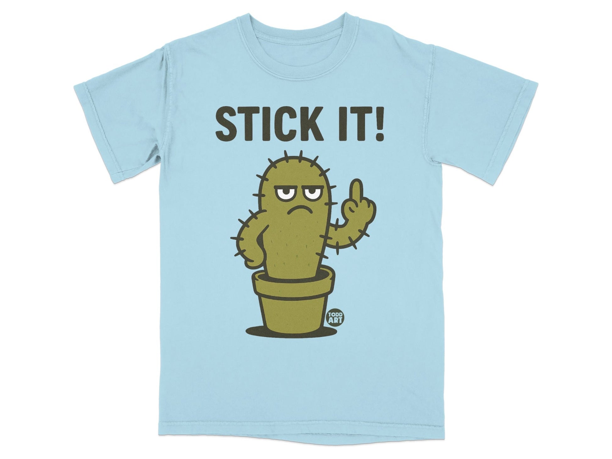 Stick It Cactus Cartoon Graphic T-Shirt