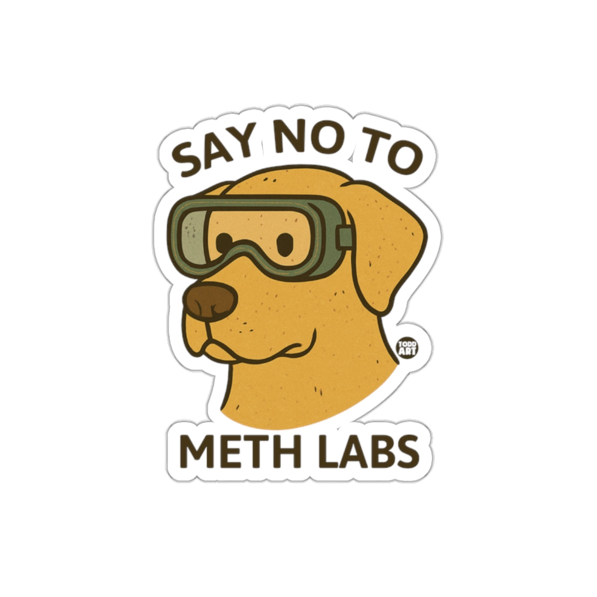Say No to Meth Labs Dog Illustration Sticker