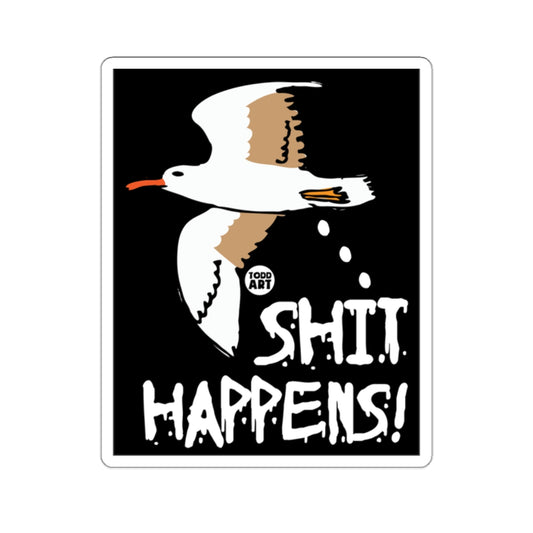Seagull Shit Happens Funny Todd Art Sticker